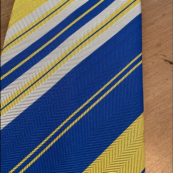 Vintage Wide Tie in Yellow and Blue - Picture 5 of 5